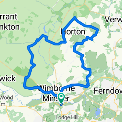 Wimborne to Chalbury loop.