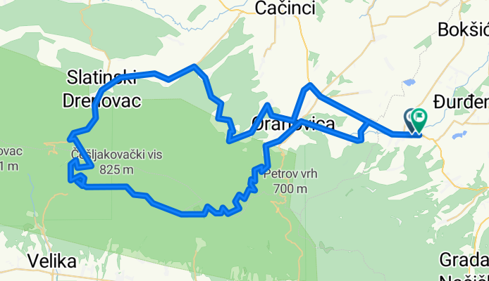 Feričanci &gt; Orahovica &gt; Javor &gt; Češljakovački Vis &gt; Tisovac &gt; Jankovac