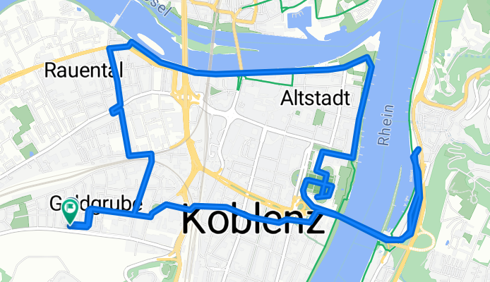 Koblenz-Goldgrube - Ehrenbreitstein (Diehl's Hotel Lounge) - Schloss - Deutsches Eck - Rauenthal - Koblenz-Goldgrube (mit Sanne).gpx
