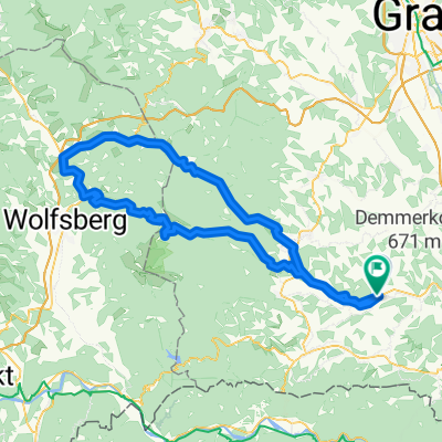 St. Martin Sulmtal -Deutschlandsberg - Glashütten - Wolfsberg - über Hebalm  - Deutschlandsberg - St. Martin. Sulmtal