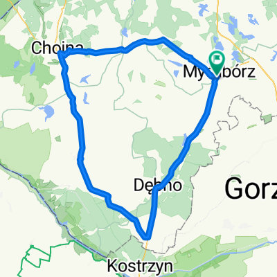 Myślibórz - Dębno - Sarbinowo - Chojna - Myślibórz