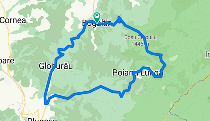 Bogîltin - şaua Prislop - Prisacina - Dobraia - Poiana Lungă - dealul Cuncăna - Globurău - Bogîltin