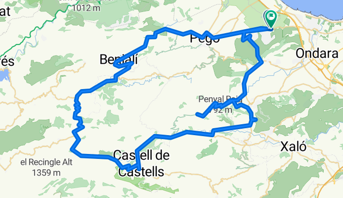Pego - Rafol - Vall de Laguart - Castell de Castells - Vall de Gallinera - Pego