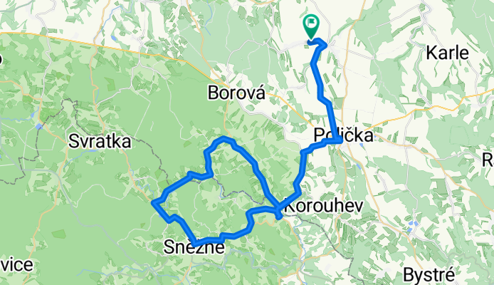 Lubná - Polička - Milovy - Polička - Lubna