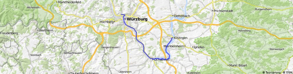 Würzburg-Ochsenfurt-Kitzingen - Radroute - ? Bikemap