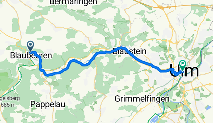 Donauradweg Blautopf (Blaubeuren) - Ulm