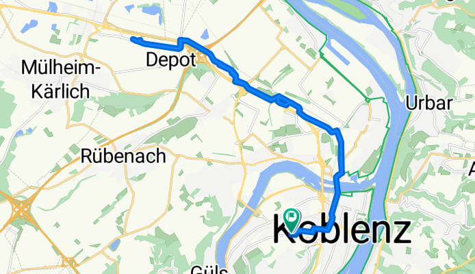 Koblenz-Goldgrube (Heim) - Koblenz Industriegebiet B 9 - Mülheim-Kärlich Industriegebiet und zurück.gpx