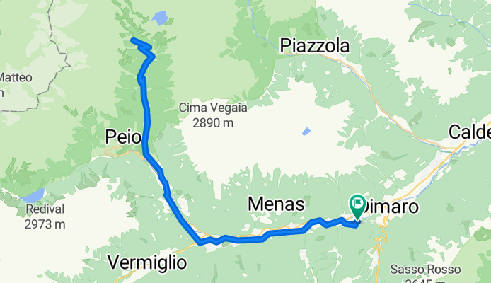 Hotel - Cogolo a dále údolím potoka