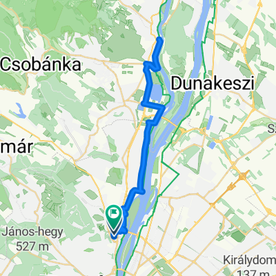 Óbuda-Szentendre (Nánási út kivételével bringaúton)