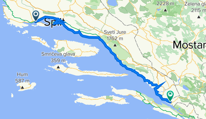 Jadranska magistrala: Trogir-Split-Makarska-Drvenik-Ploče-Neum