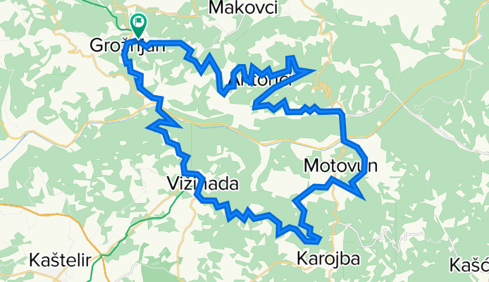 Parenzana - Groznjan-Zavrsje-Livade-Motovun-Vizinada-Groznjan