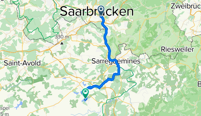 Weg von Saarbrücken nach Hirbach (Weiher)