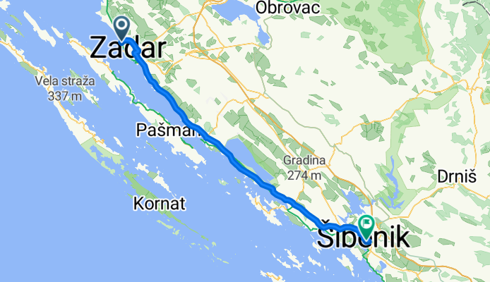 Zadar to Sibernik