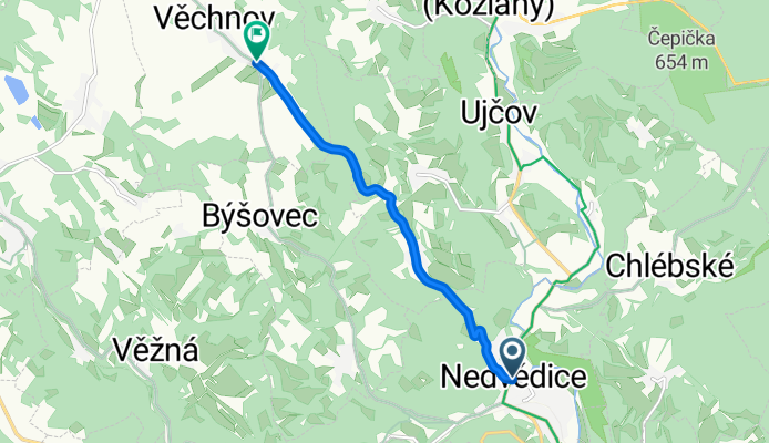 Kopce Vysočiny: Z Nedvědice do Věchnova přes Kovářovou