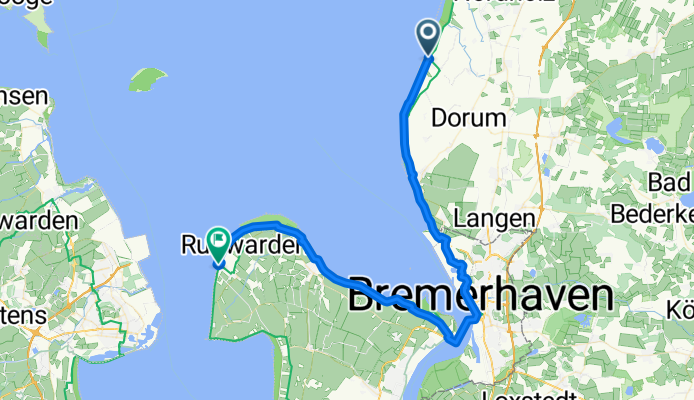 4. Etappe Radwandern: Dorumer Neufeld – Wremen - Bremerhaven – Blexen (Fähre) – Burhave – Fedderwardersiel - Tossens 