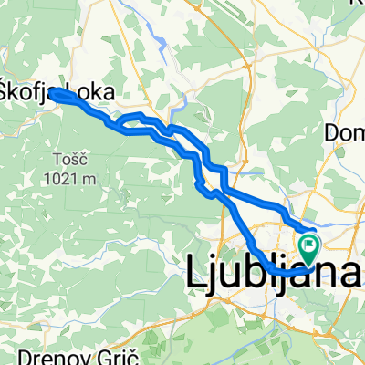 Ljubljana-Tacen-Medvode-Sora-Škofja loka-Ljubljana