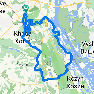 Expocentre-Feofania-Goloseevo-Zhukov Island-Pidhirtsi-Khodosivka-Lisnyky-Hotiv
