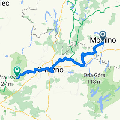 Mogilno - jezero Lednice  - Lednicki Park Krajobrazovy 66 kmkraj