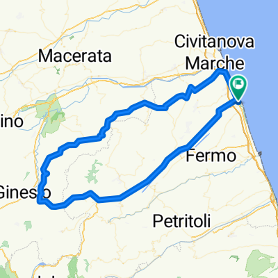 Porto Sant'Elpidio - Piane di Falerone - Sant'Angelo in Pontano - Mogliano - Montegranaro - Porto Sant'Elpidio