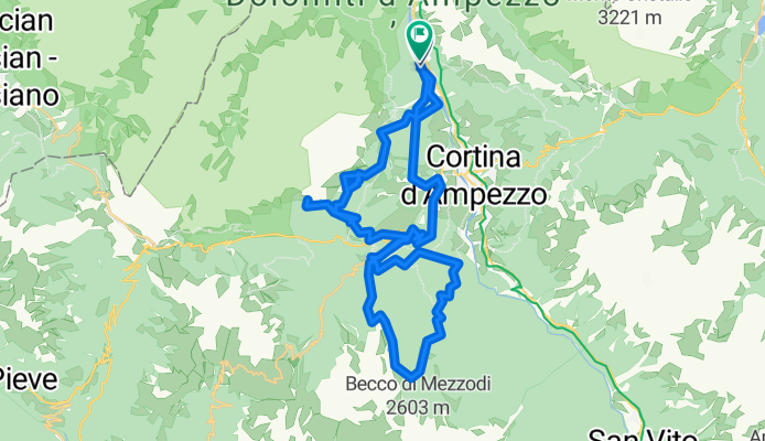 camp olympia - rif duca d aostta - rif a dibona - chalet - lago de federa - pocol - camš olympia