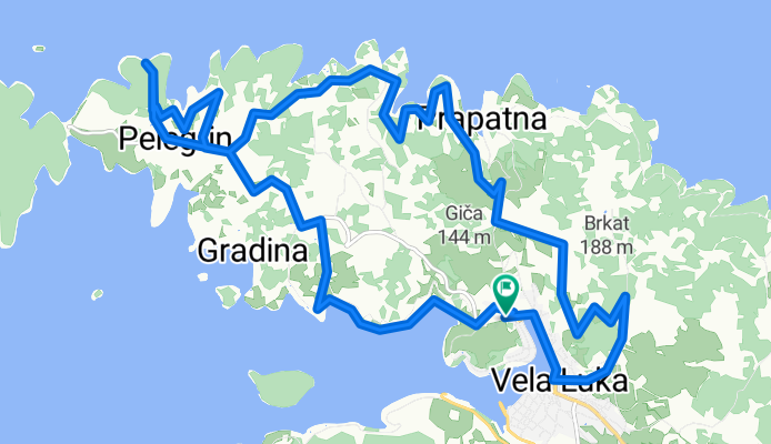 Vela Luka - Martina Bok - Prihonja - Prapatno - Spila - Vela Luka