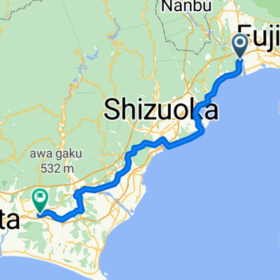 Length of Japan Tokaido Fuji river-Kakegawa city 