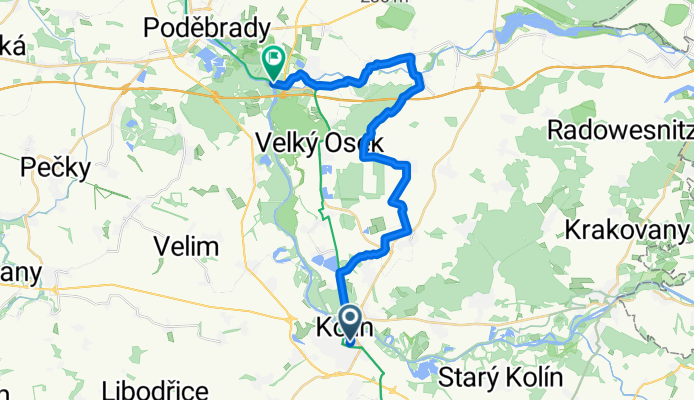 Kolin - Sendražice -TPCA - Volárna - Sány - Opolany - Libice - Soutok
