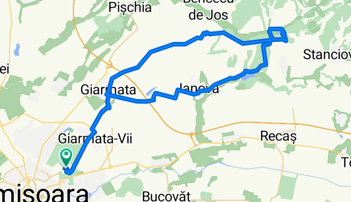 Verde ptr Biciclete Timisoara-Herneacova-Timisoara