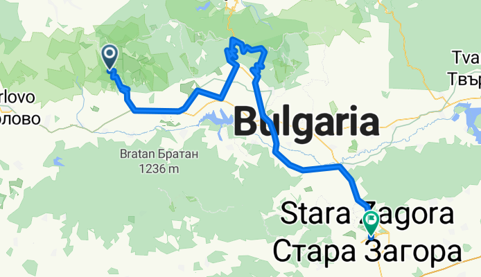 хижа Тъжа - Шипка - Стара Загора 