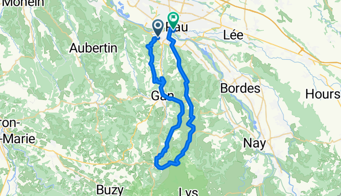 (~50km) - Boucle par la chapelle rousse jusqu'à Rebenacq