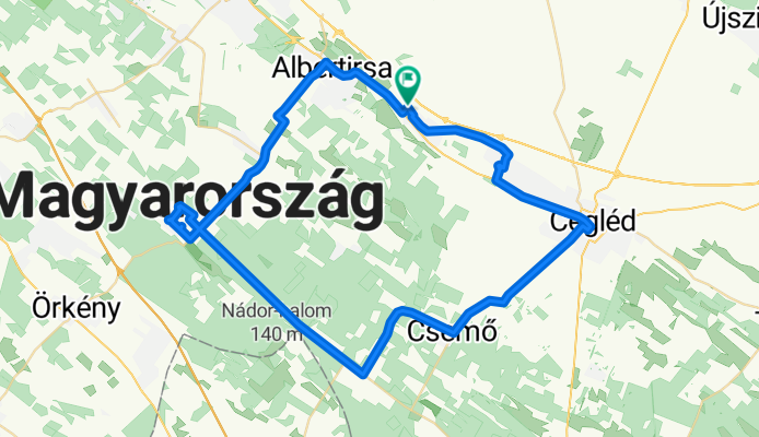 Ceglédbercel-Budai út-Cegléd-Csemő-Hantháza-Pusztavacs-Dánszentmiklós-Albertirsa-Bercelcity