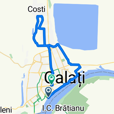 Faleza inferioara (trecere bac) - Calea Prutului - Stefan cel Mare - Sat Costi - Lac Vanatori - Papadie