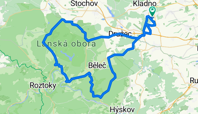 Kladno-Pleteny Ujezd-Valdek-Druzec-Ploskov-Lany-Brejl-Piska-Zbecno-Luby-Nizbor-Bratronice-Horni Bezdekov-Braskov