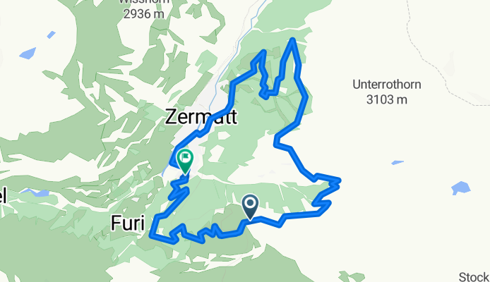 Riffelalp–Grünsee-Gant-Mosjesee-Sunegga-Ried-Zermatt