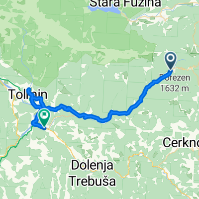 Podbrdo-Kneža-Podljubinj-Tolmin-Tolninka-Most na Soči-Žel. postaja Most na Soči