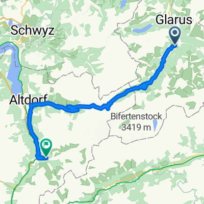 1. Alpentour/1. Etappe: Klausen-Pass