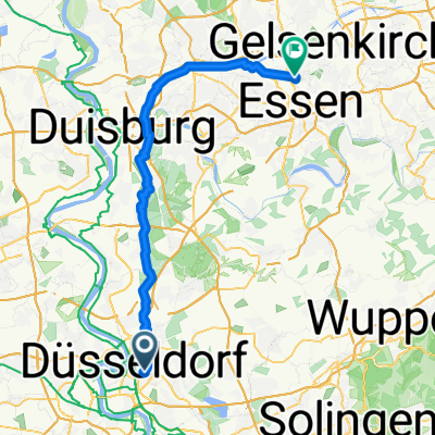 Düsseldorf - Duisburg - Oberhausen (Bikemap)