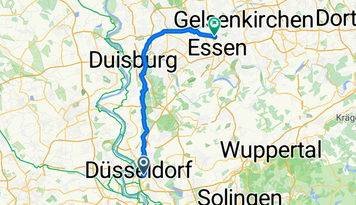 Düsseldorf - Duisburg - Oberhausen (Bikemap)