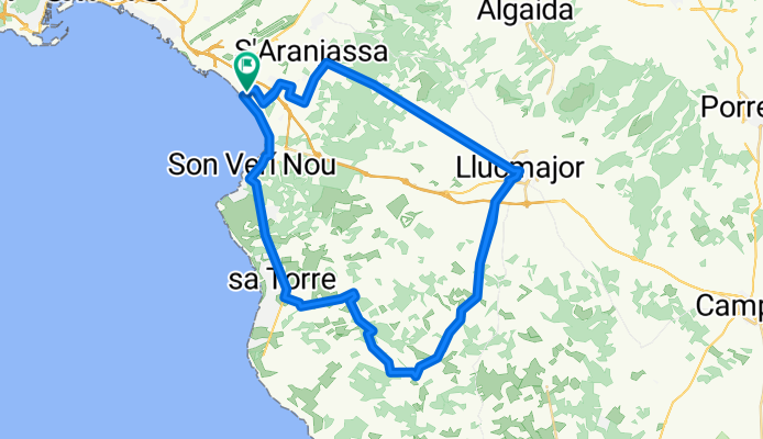 E Mallorca 1. Tag Platja de Palma - Llucmajor - "Glashaus" ca. 50 km