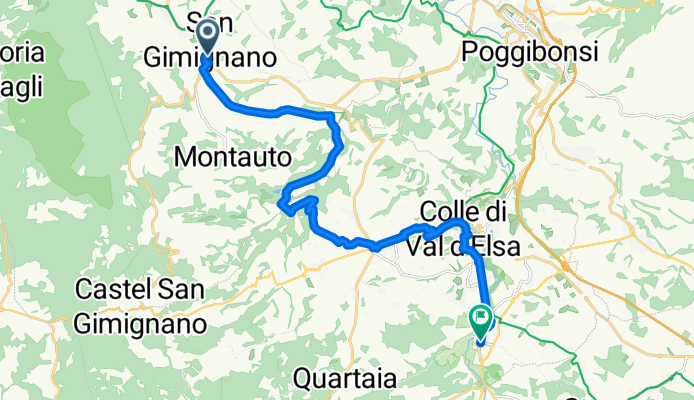 San Gimignano - Capiglia ( Colle val d'elsa) alternativa al percorso via francigena 1b 