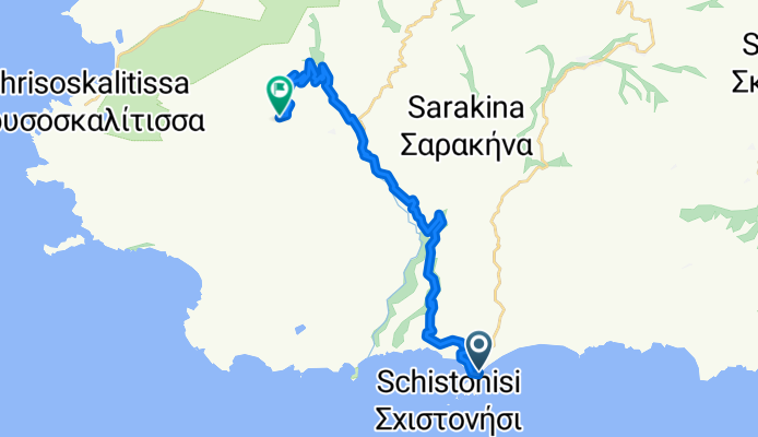 Paleochora - Voutas - Moustakos - Radarstation