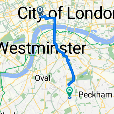 Peacock Theatre Aldwych via Blackfriars Bridge return 