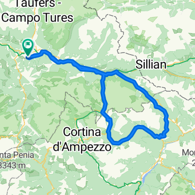 Bruneck-Toblach-Kreuzbergpass-Podola-Auronzo di Cadore-Misurina-Schluderbach-Toblach-Bruneck