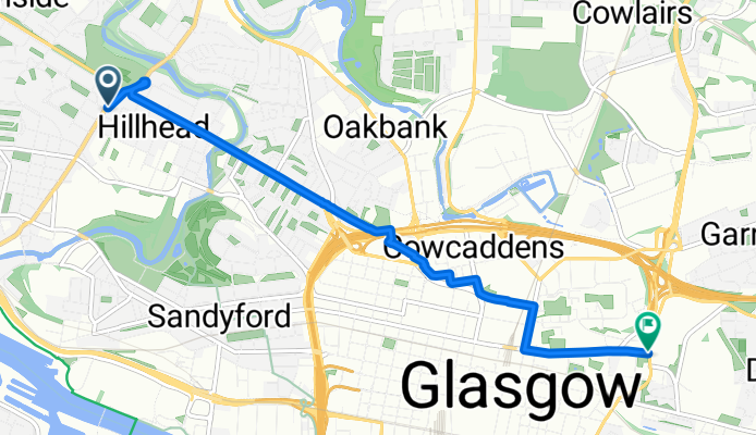 Byres Road to Glasgow Royal Infirmary