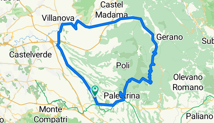 Zagarolo - Palestrina - Capranica Prenestina - Pisoniano - Ciciliano - Castel Madama - Tivoli - Villanova - Via Polense - Maremmana II - Gallicano - Zagarolo