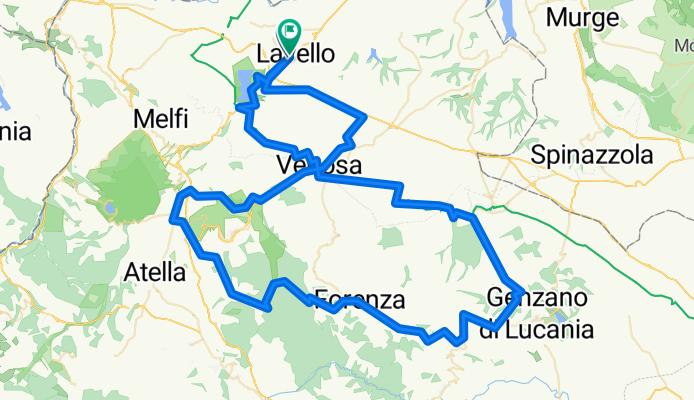 Lavello-Forenza (Via Genzano)-Rionero-Barile-Ginestra-LAvello