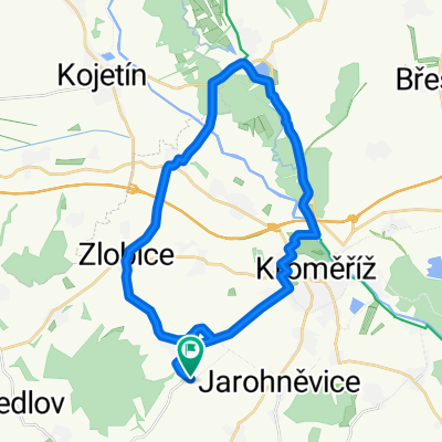 Rataje-Kroměříž-Chropyně-Bezněrov-Zlobice-Rataje