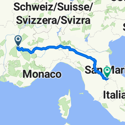 Grenoble to Sansepolcro (Italy)