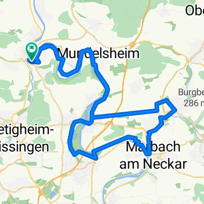 entlang des Neckars, der Murr und wieder des Neckars