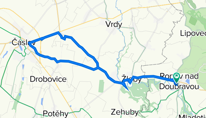 Ronov - Žleby - Koudelov - Čáslav - Markovice - Žleby